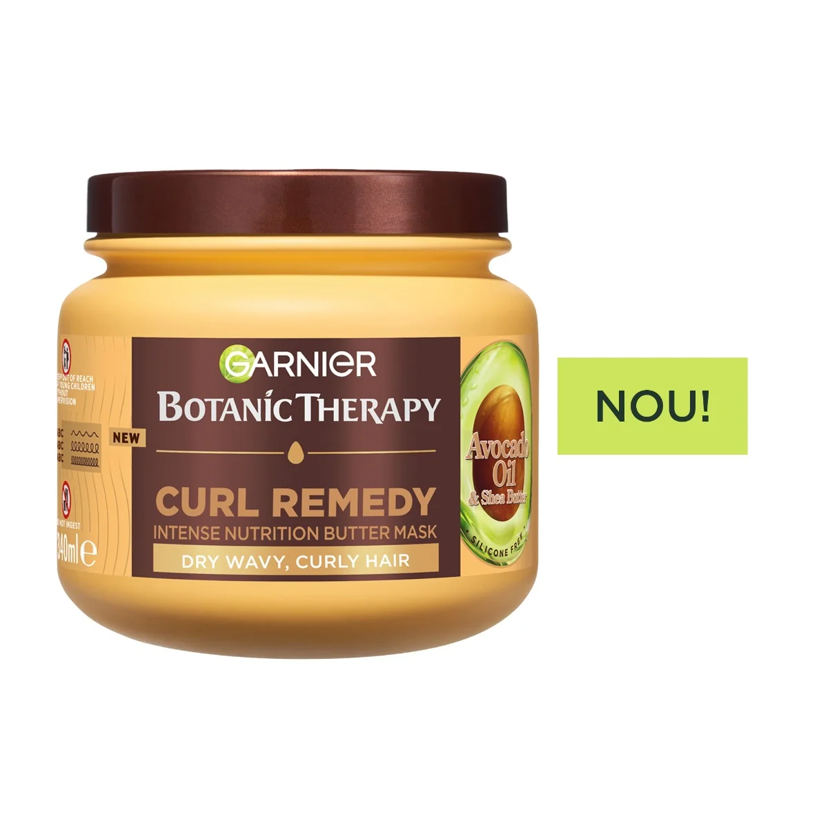 Masca pentru parul uscat ondulat si cret Botanic Therapy Avocado Oil, 340ml, Garnier