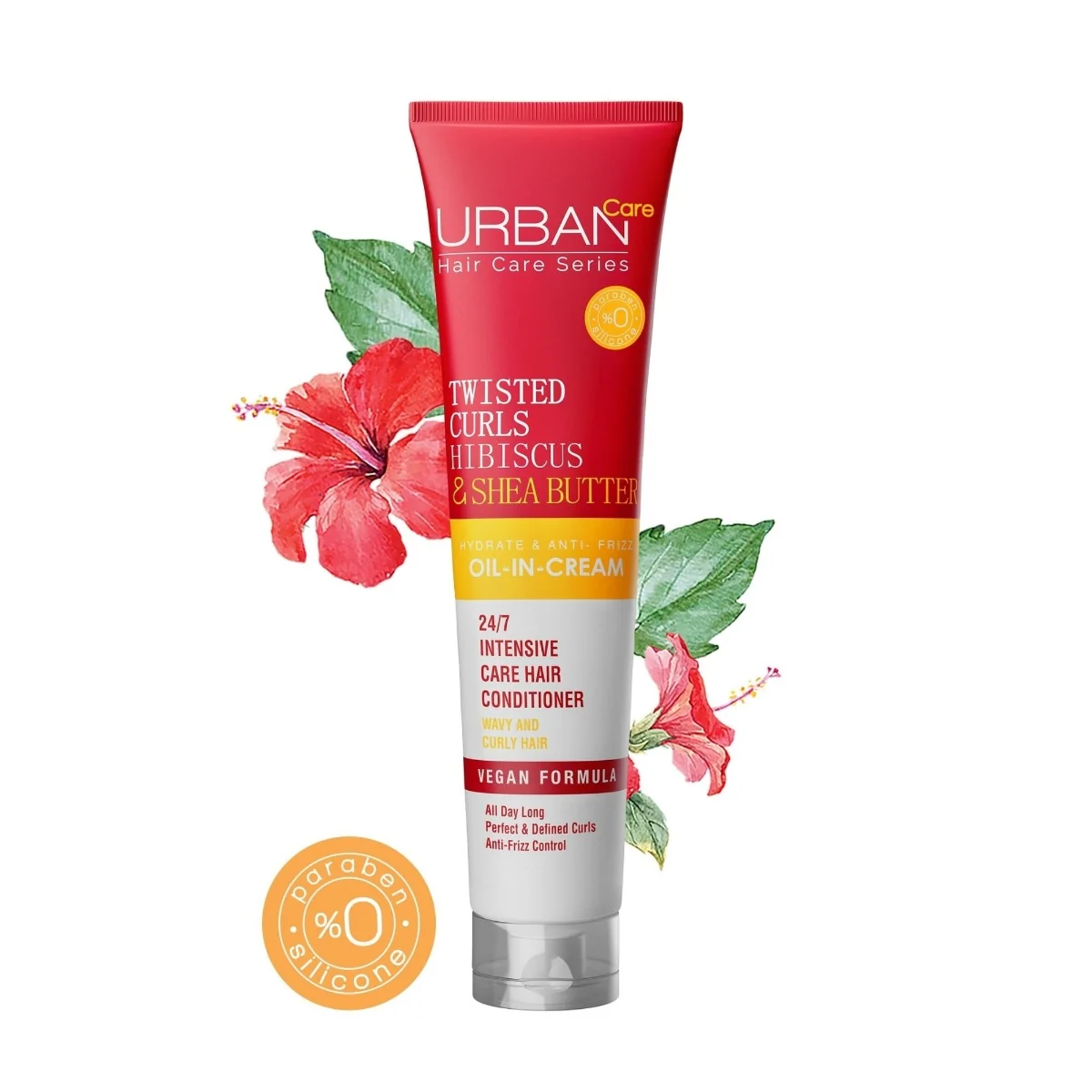 Crema cu ulei pentru bucle cu Hibiscus si Unt de Shea, 175ml, Urban Care