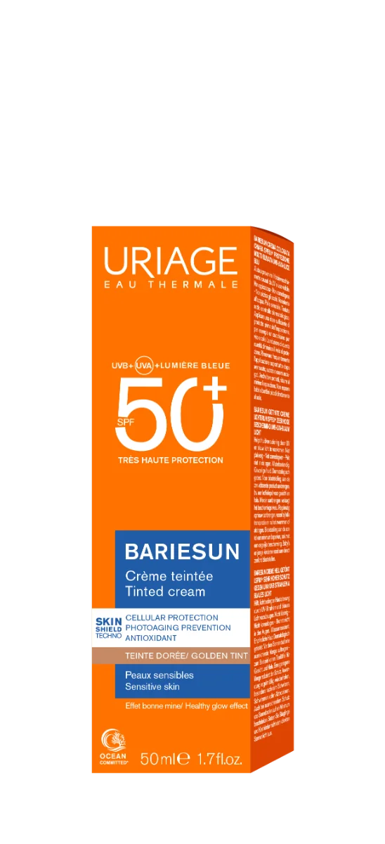 Crema colorata pentru protectie solara cu SPF50+ Bariesun Nuanta Gold, 50ml, Uriage