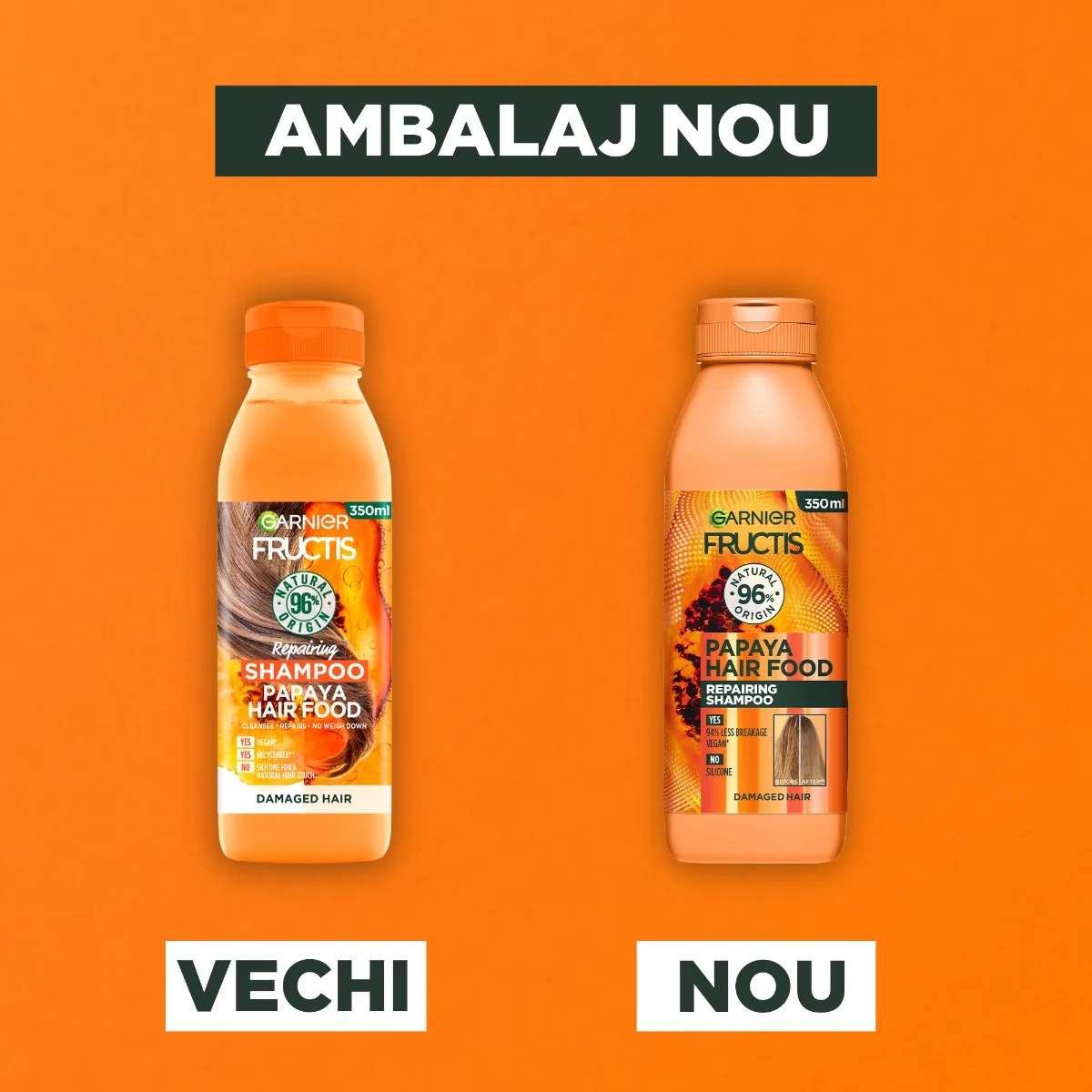 Sampon pentru parul deteriorat Hair Food Papaya, 350ml, Fructis