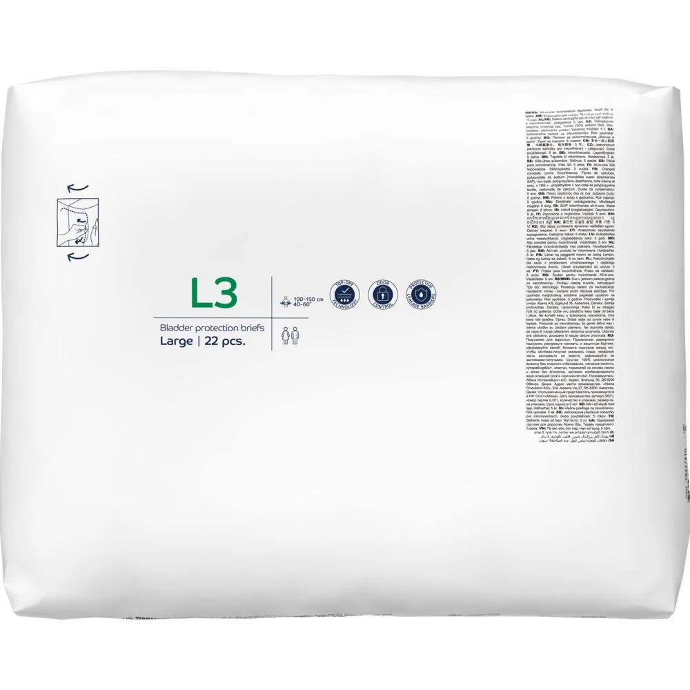 Scutece pentru adulti Slip Basic L3 cu absorbtie 3300ml, 22 bucati, Abena