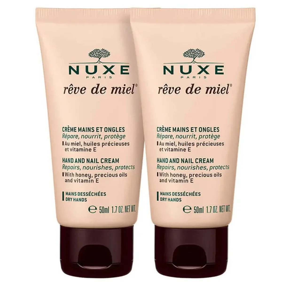Pachet Duo Crema pentru maini si unghii Reve de Miel, 2x50ml, Nuxe