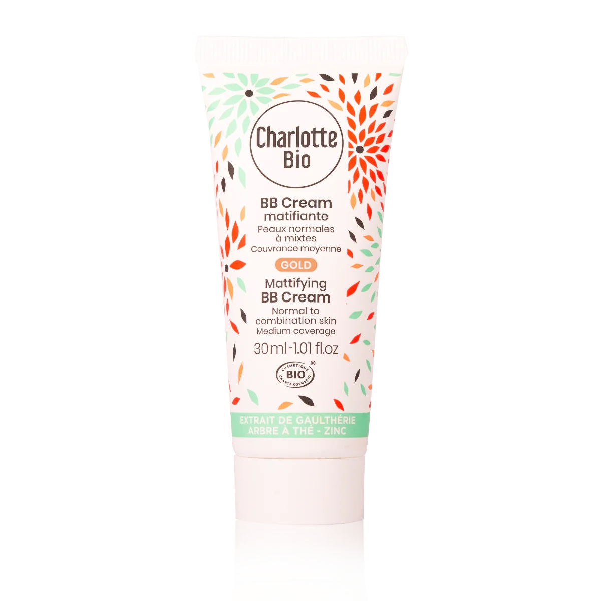 BB Cream bio matifiant pentru piele normala si mixta Gold, 30ml, Charlotte Bio
