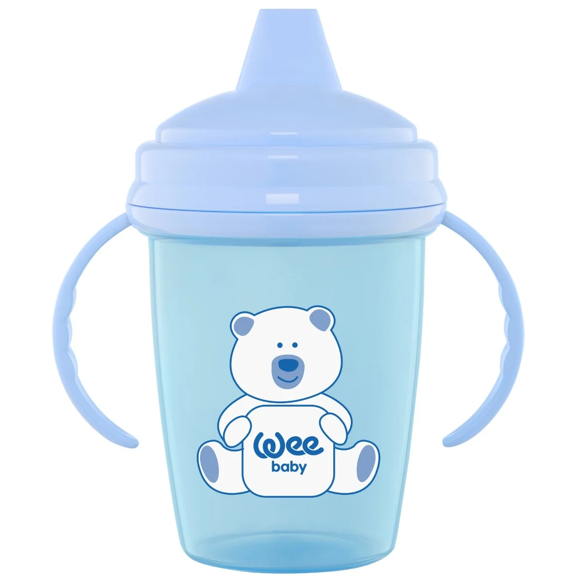 Pahar cu maner pentru bebelusi care nu curge, 240ml, Wee Baby