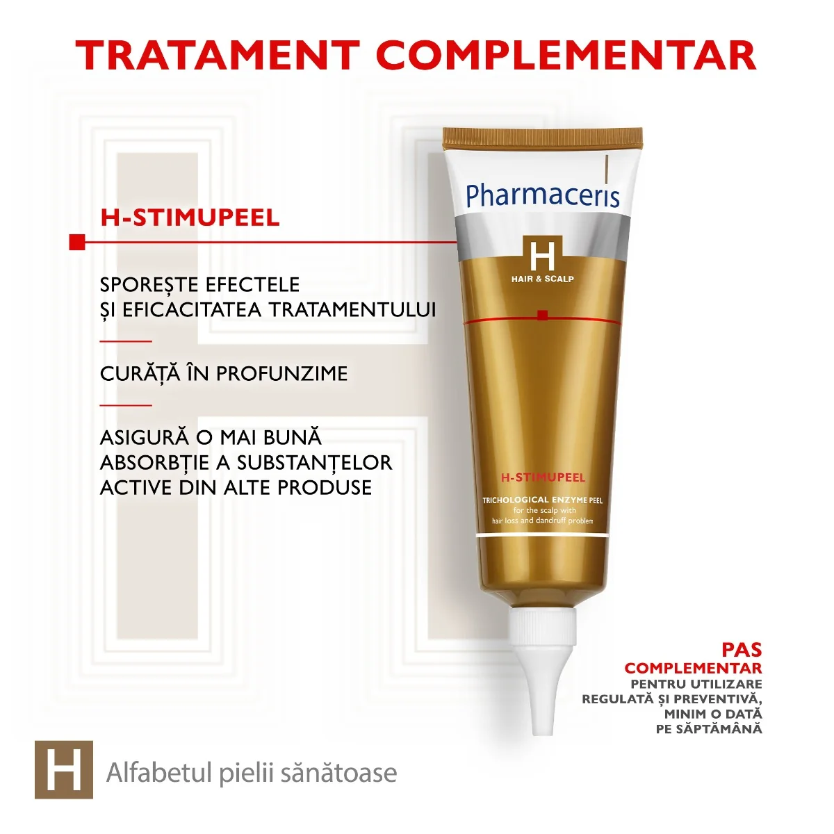 Peeling curatare pentru scalp cu matreata si caderea parului Stimupeel H, 125ml, Pharmaceris