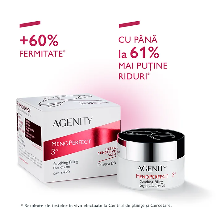 Crema de zi calmanta cu efect de umplere MenoPerfect 3 SPF20, 50ml, Agenity 