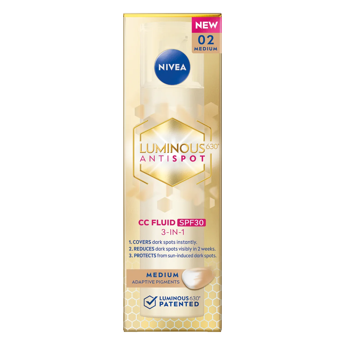 Crema-fluid CC 3 in 1 SPF30 Luminous630 nuanta Medium, 30ml, Nivea