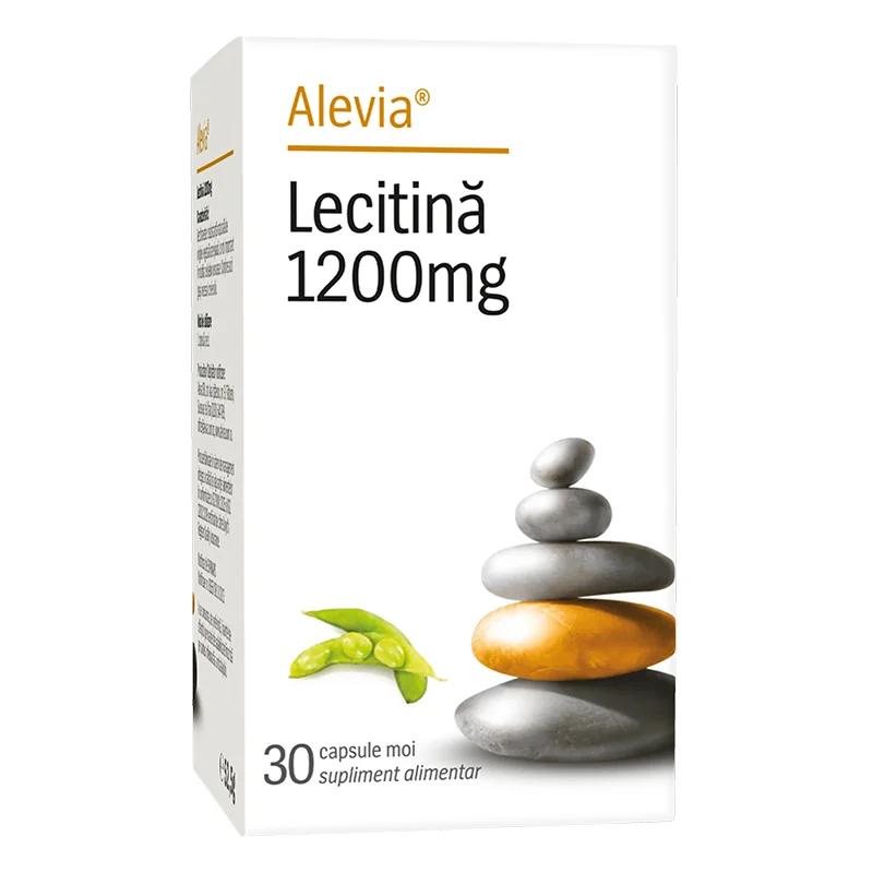 Lecitina 1200mg, 30 capsule moi, Alevia