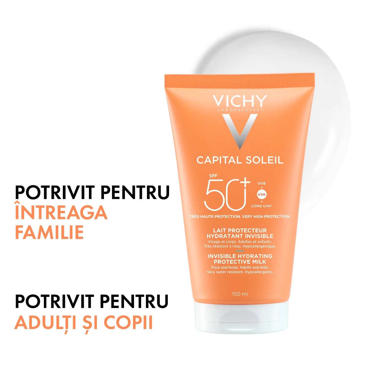 Lotiune protectoare hidratanta SPF50+ Capital Soleil, 150ml, Vichy