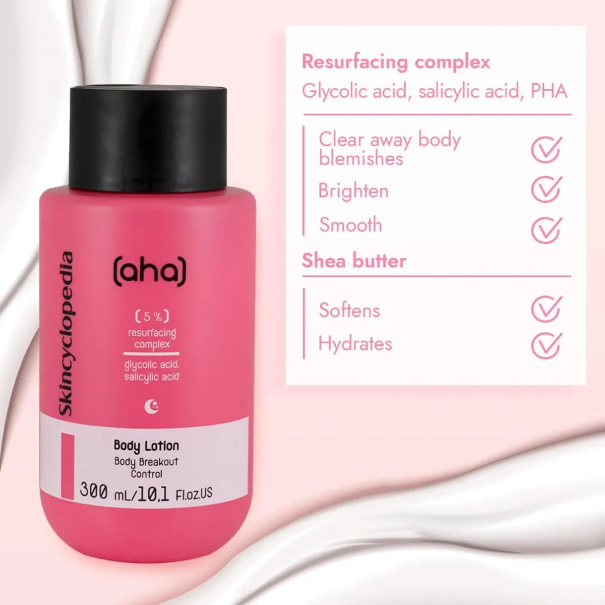 Lotiune de corp cu 5% complex de refacere a texturii pielii, 300ml, Skincyclopedia