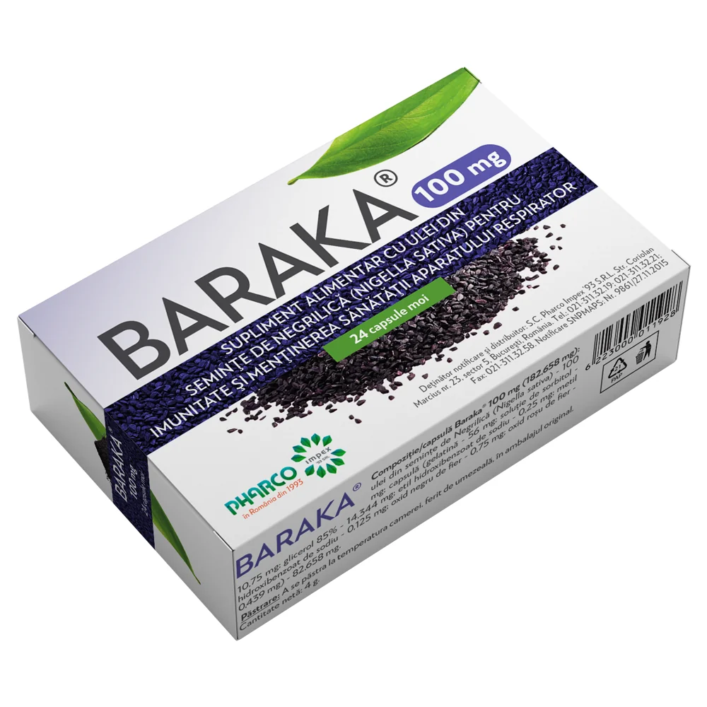 Baraka 100 mg, 24 capsule moi, Pharco