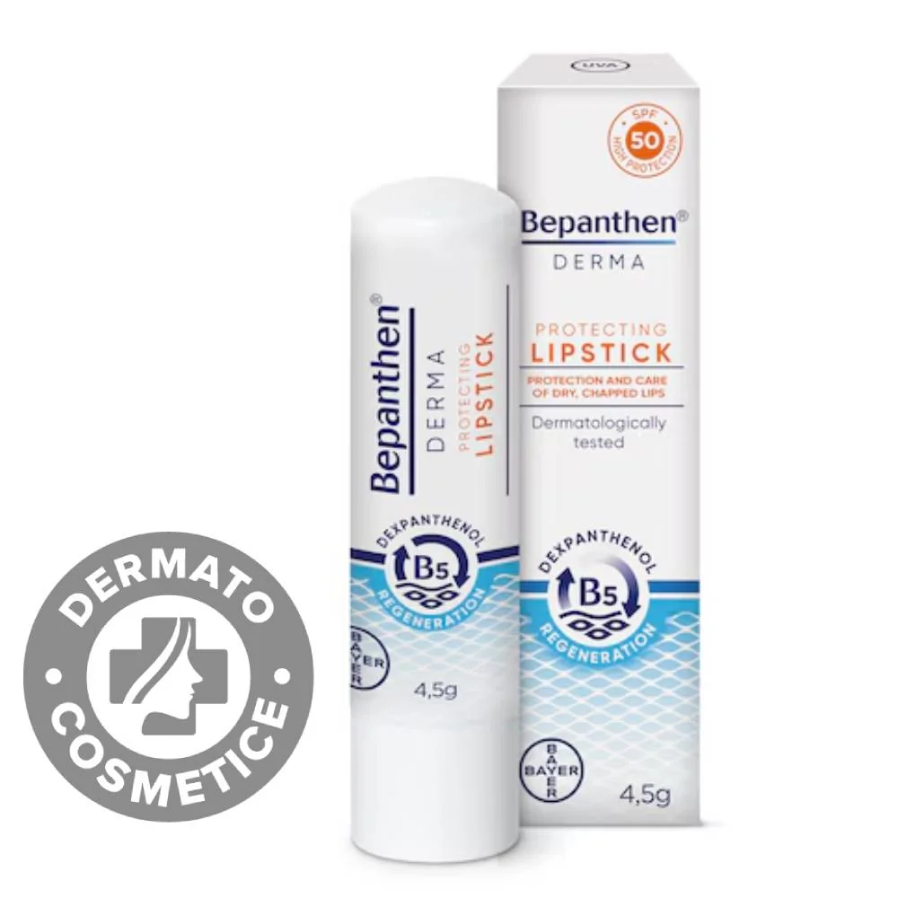 Balsam protector pentru buze cu SPF50 Bepanthen Derma, 4.5g, Bayer 
