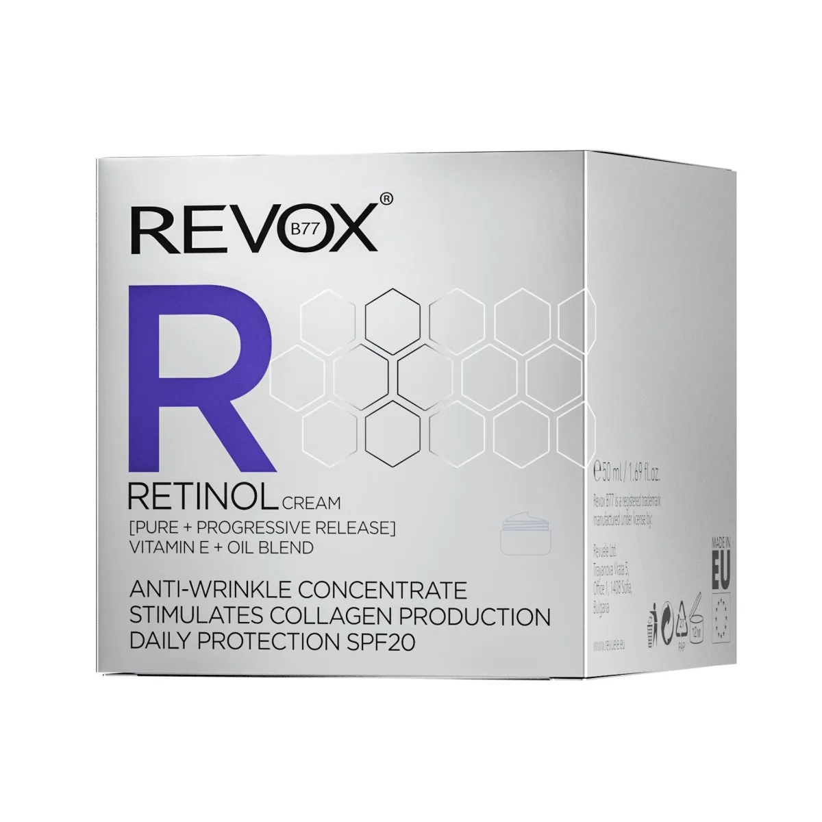Crema pentru fata cu Retinol si SPF 20 Daily Protection, 50ml, Revox