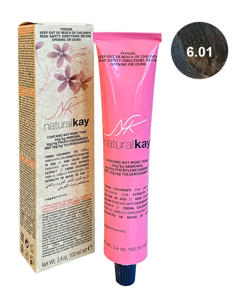 Vopsea vegana 6.01 Cold Dark Blonde, 100ml, Natural Kay