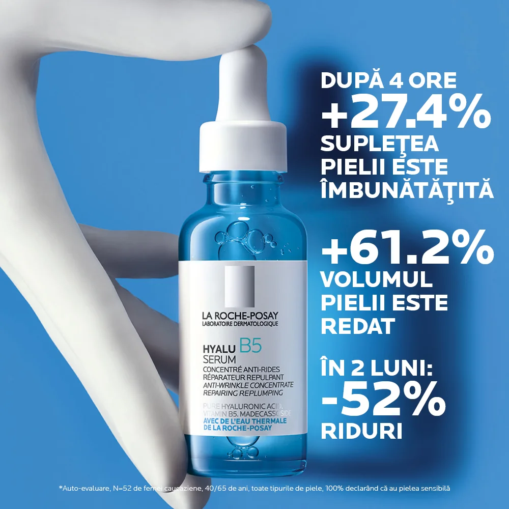 Ser concentrat antirid ten sensibil sau deshidratat Hyalu B5, 30ml, La Roche-Posay