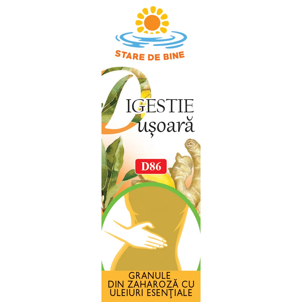 Granule din zaharoza cu uleiuri esentiale Digestie, 4g, Fares