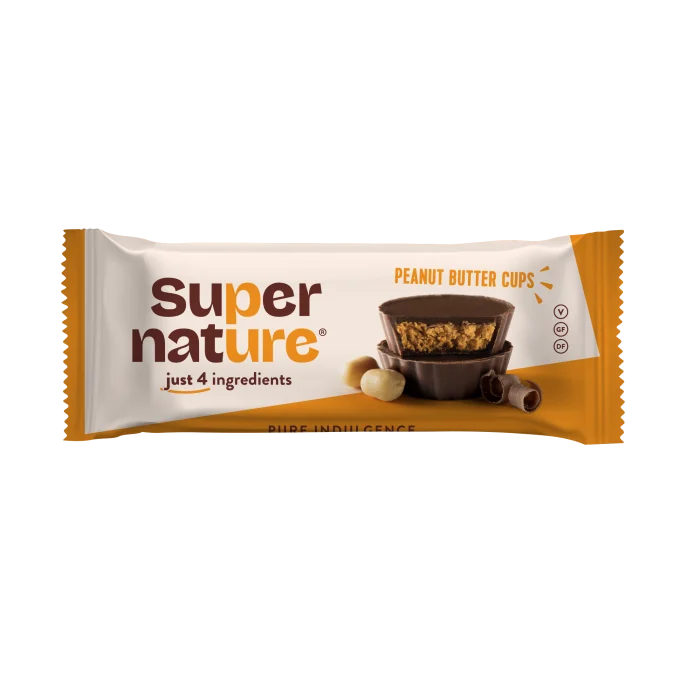 Cupe de ciocolata cu unt de arahide Bio, 40g, Super Nature