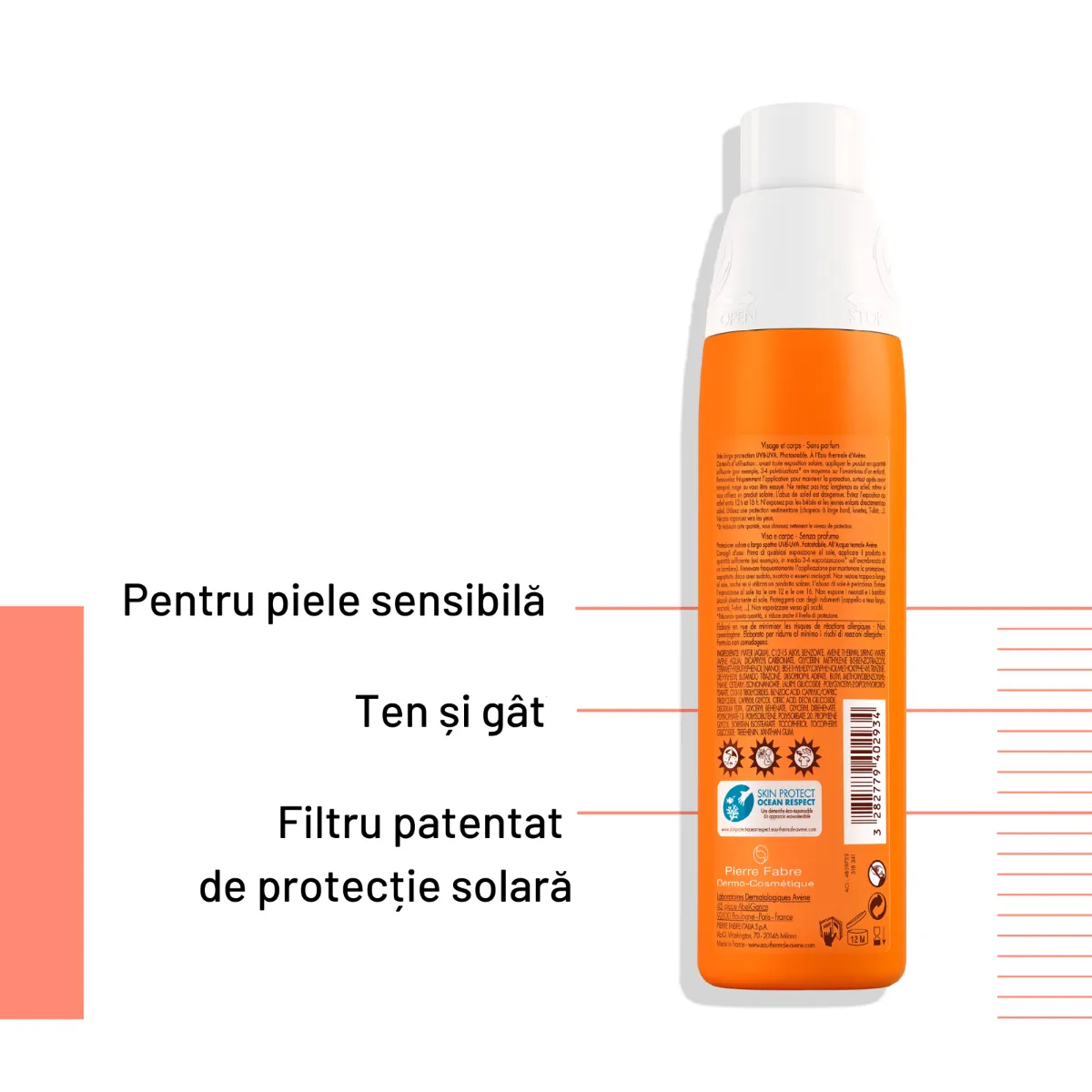 Spray pentru protectie solara SPF30, 200ml, Avene 