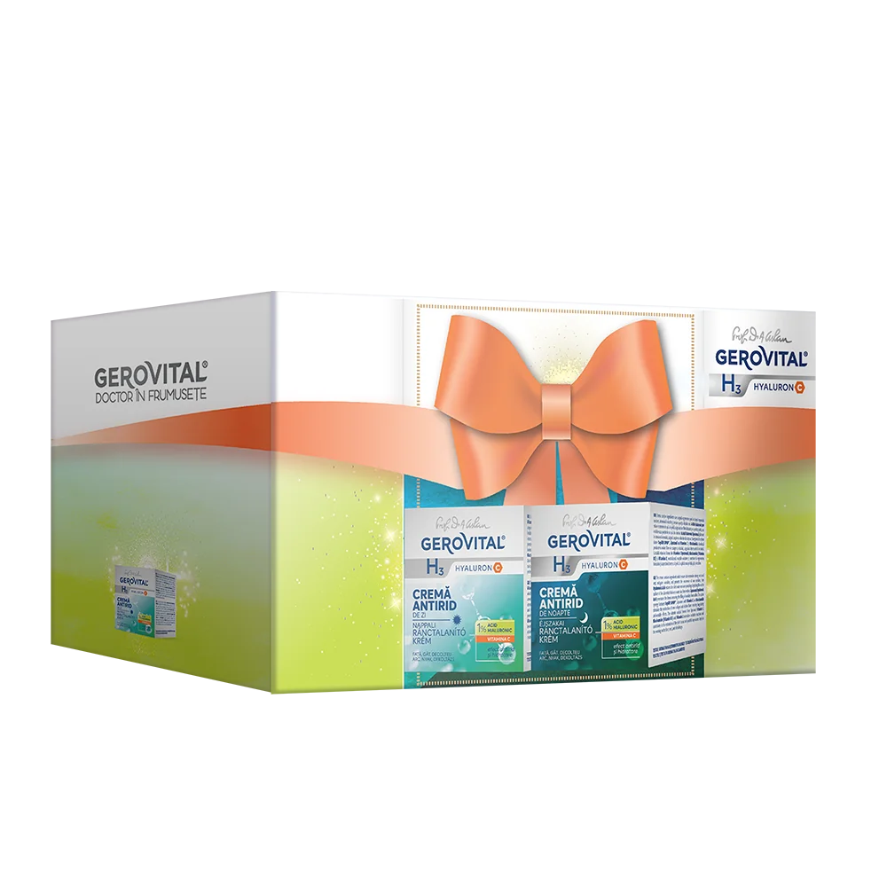 Pachet H3 Hyaluron C Crema de zi 50ml + Crema de noapte 50ml, Gerovital