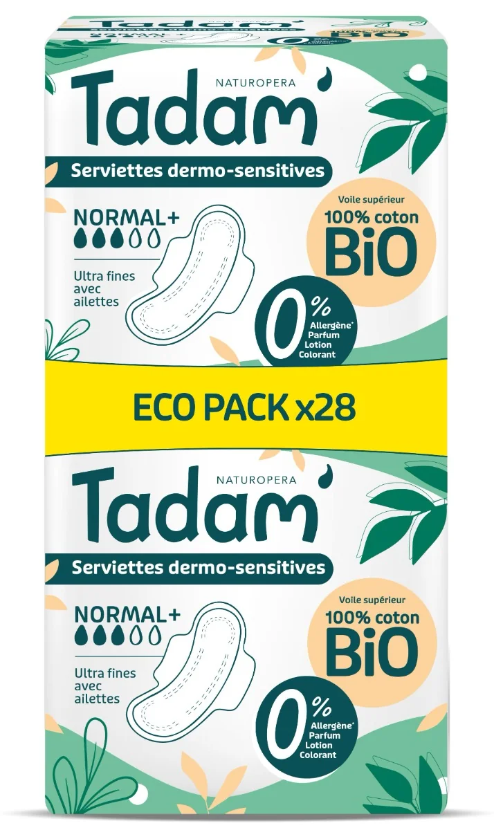 Absorbante BIO hipoalergenice Ultra Normal+, 28 bucati, Tadam