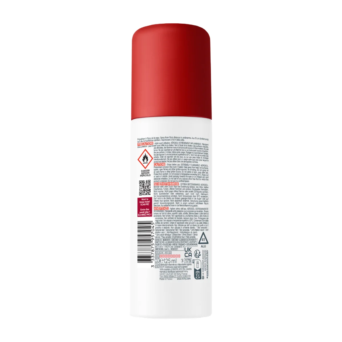 Antiperspirant impotriva mirosurilor neplacute 96H Clinical Control, 125ml, Vichy