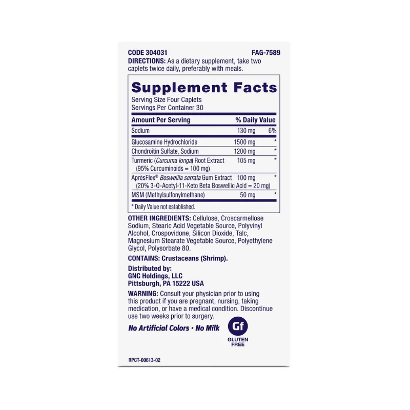 TriFlex Joint Support Fast Acting, 120 tablete, GNC