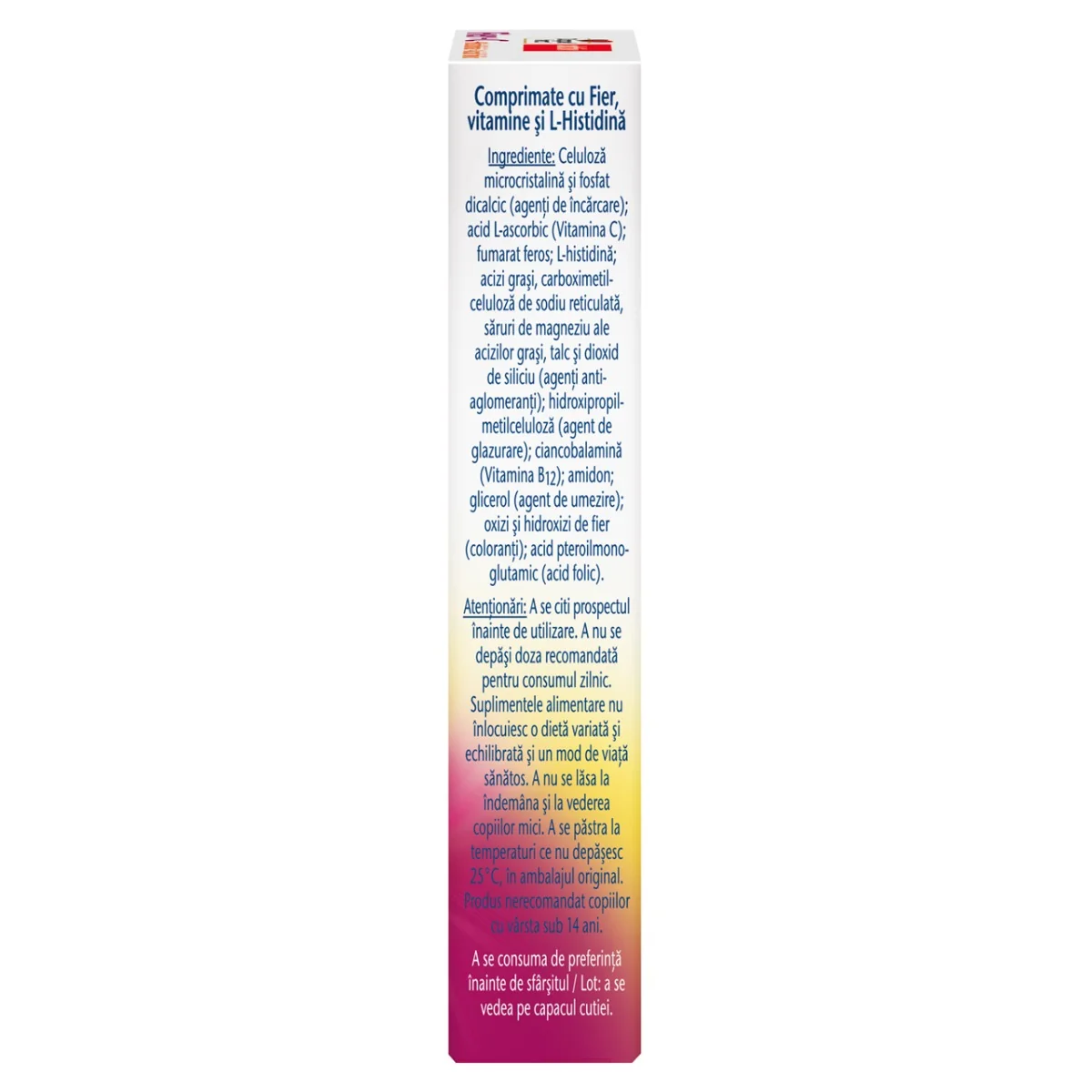 Fier + Vitamina C + Histidina + Acid folic, 30 comprimate, Doppelherz
