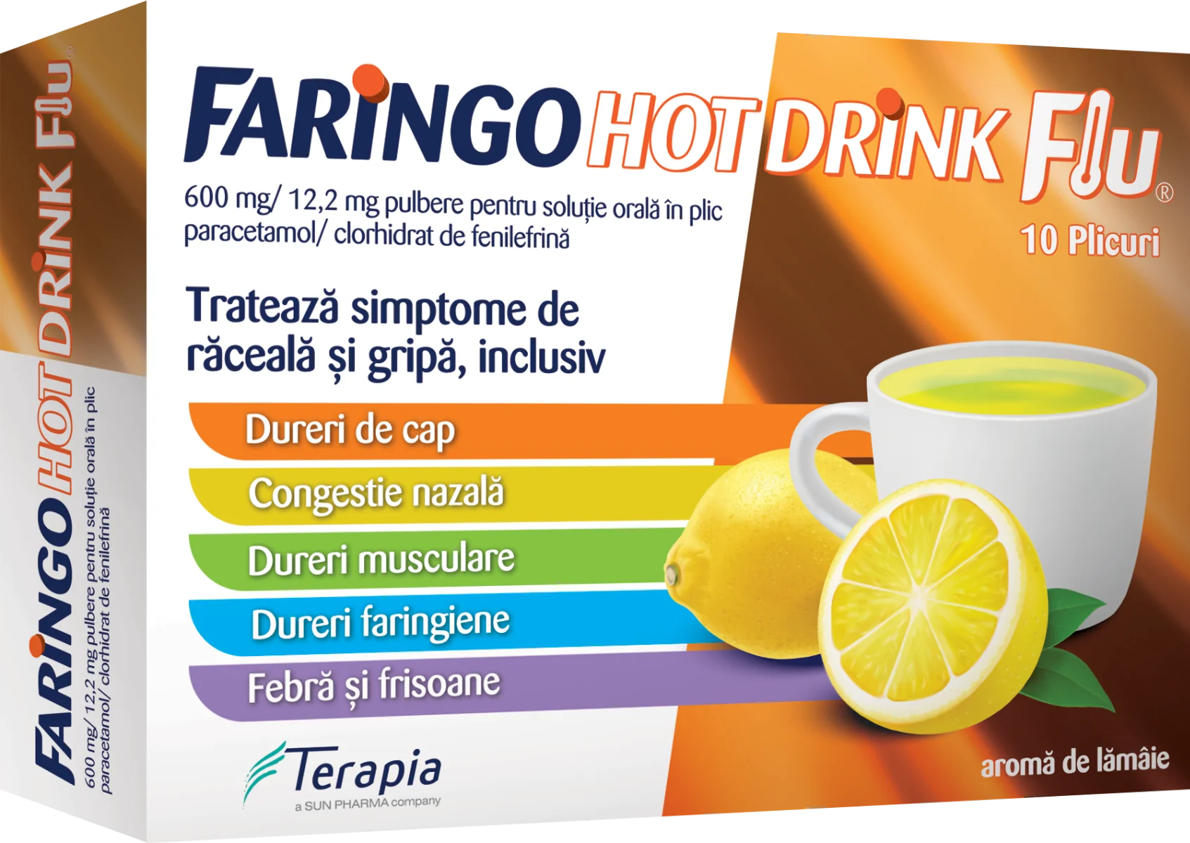 Faringo Hot Drink Flu paracetamol/ clorhidrat de fenilefrina 600 mg/ 12 ...