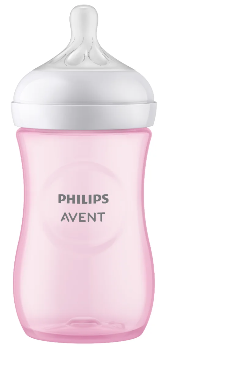 Biberon pentru 3-6 luni Natural Response Roz SCY903/11, 260ml, Philips Avent