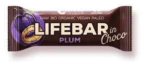 Baton cu prune in ciocolata raw Lifebar Bio, 40g, Lifefood