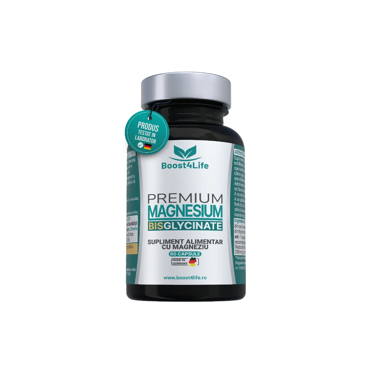 Magneziu bisglicinat Premium, 60 capsule, Boost4Life