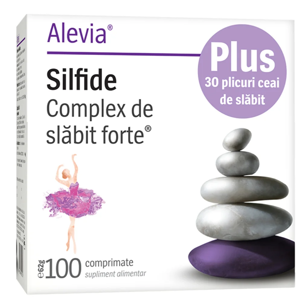 Pachet Complex de slabit Forte 100 comprimate + Ceai de slabit 30 plicuri, Alevia