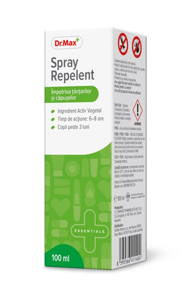 Dr. Max Spray impotriva tantarilor si capuselor, 100ml 