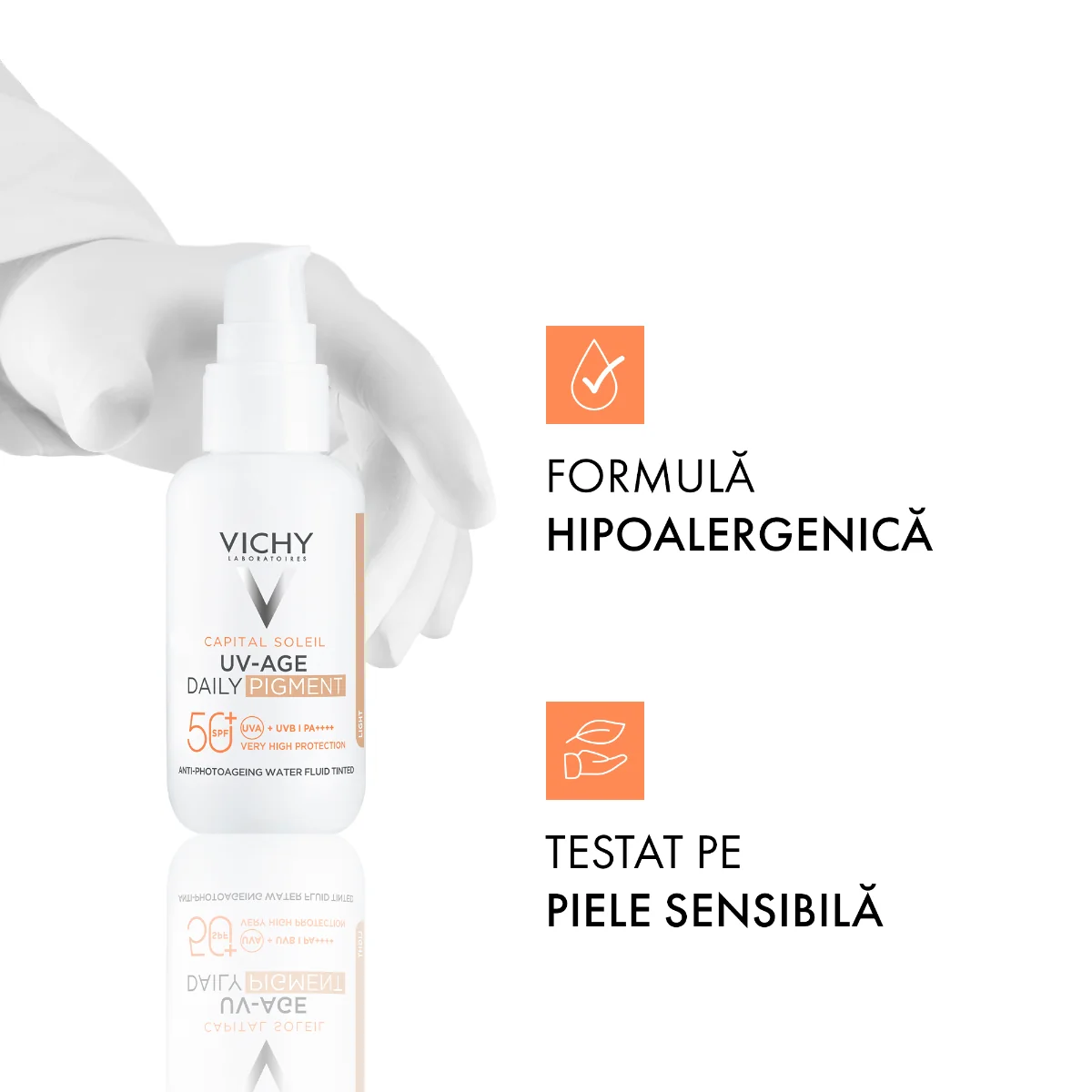 Fluid colorat apos anti-fotoimbatranire cu SPF50+ Capital Soleil UV-AGE DAILY, 40ml, Vichy