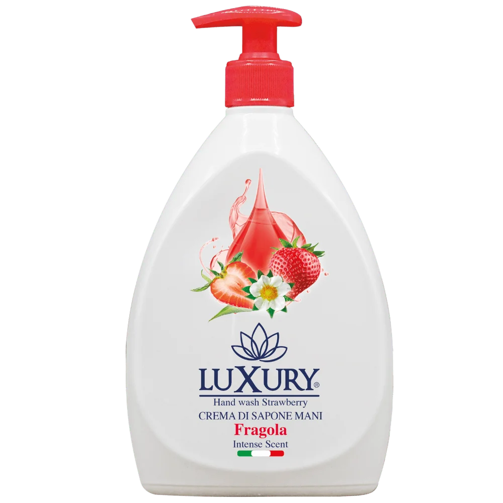 Sapun lichid cu pompita si aroma de capsuni, 750ml, Luxury