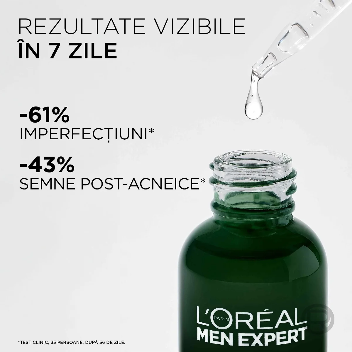 Ser anti imperfectiuni cu 3% acid salicilic si niacinamida, 30ml, L'oreal Men Expert