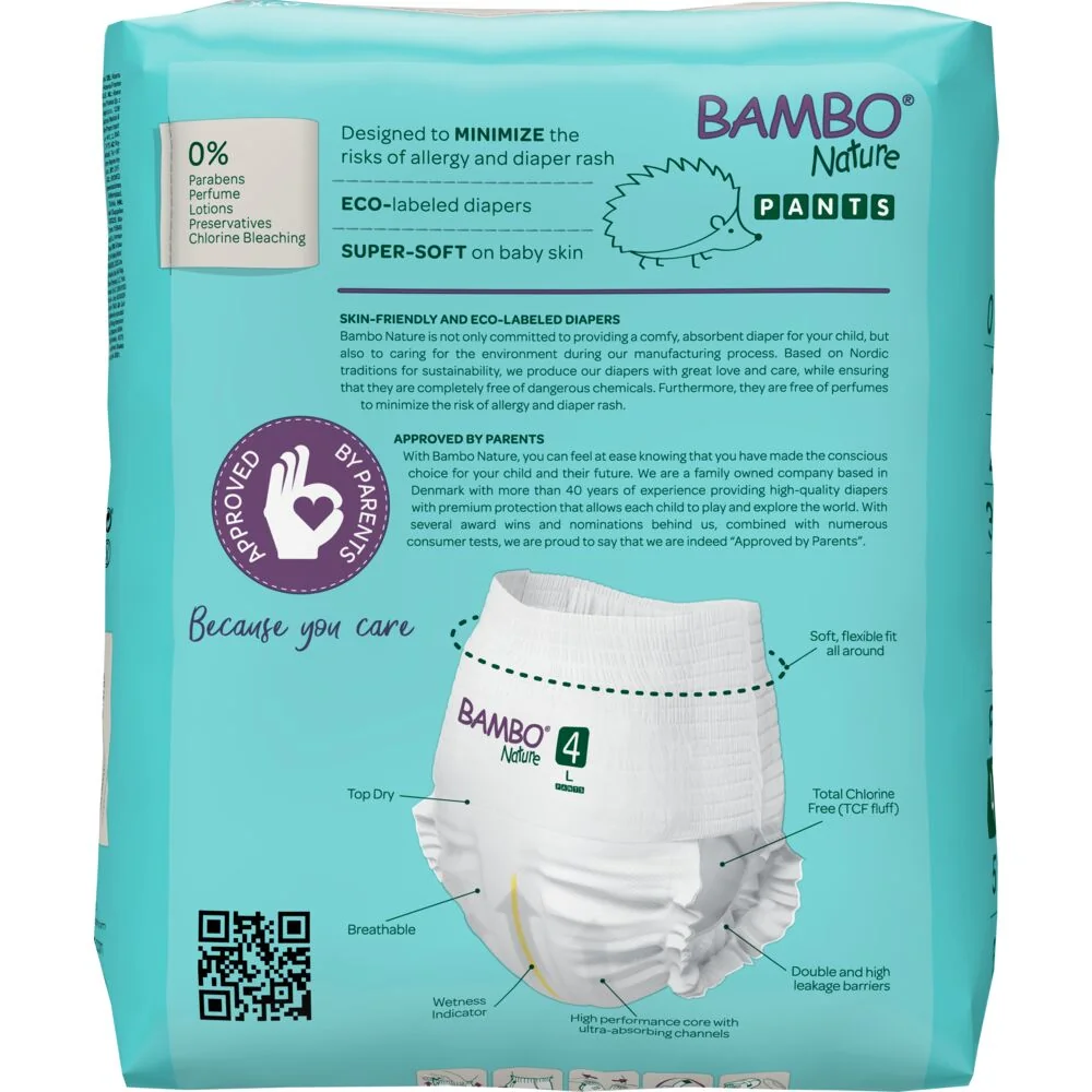 Scutece Ecolabel Pants Nr 4 pentru 7-12kg, 20 bucati, Bambo Nature
