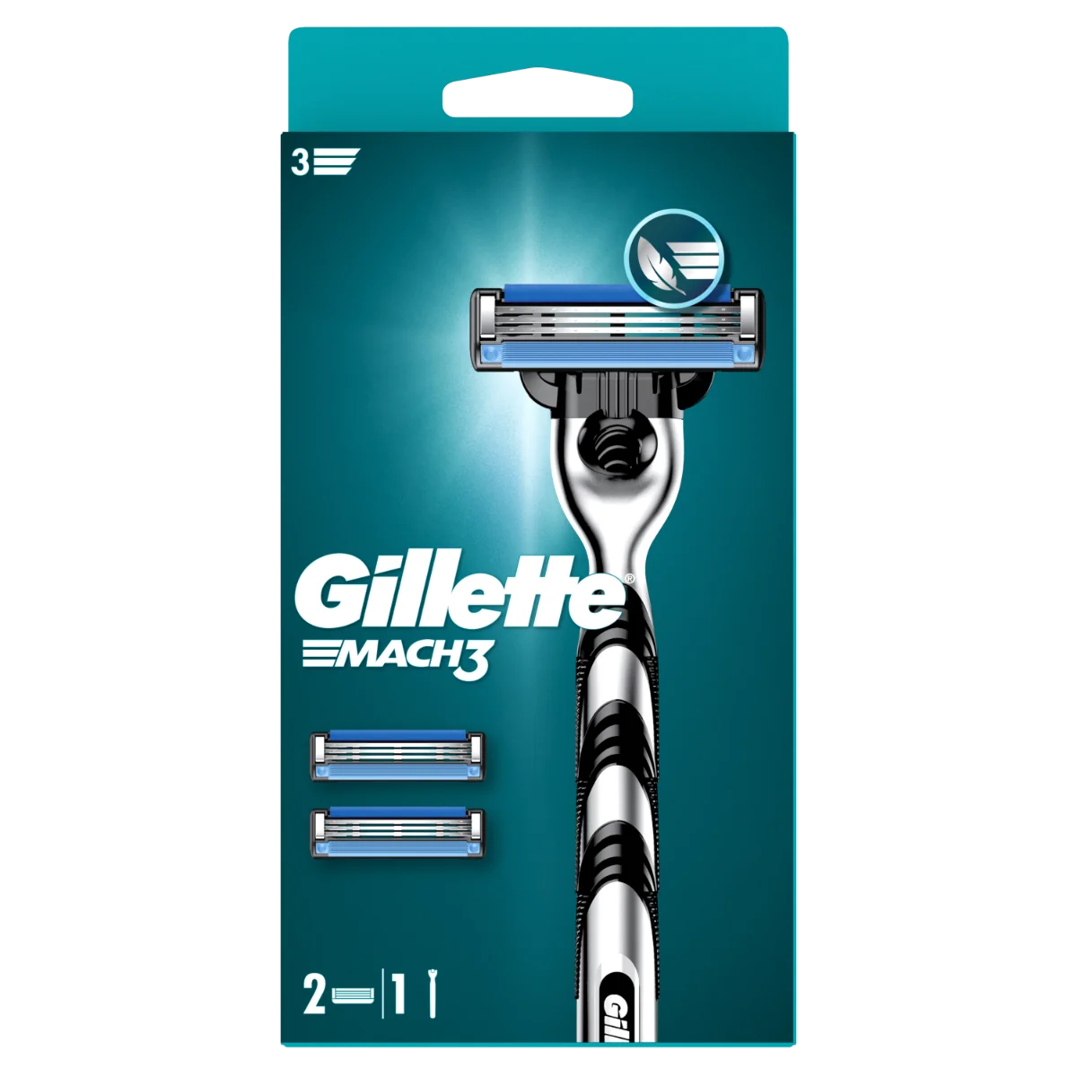 Aparat de ras pentru barbati Mach 3 + rezerva, 1 bucata, Gillette