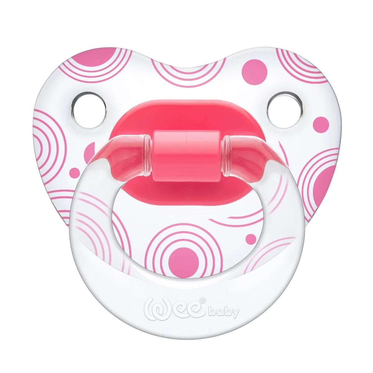 Suzeta din silicon ortodontica transparenta cu desen nr.2, 1 bucata, Wee Baby