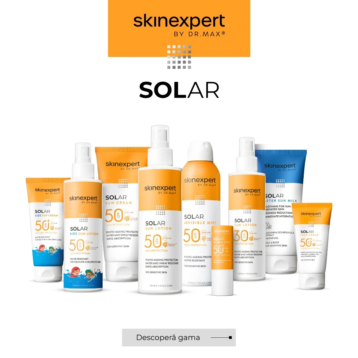 Skinexpert by Dr. Max® Solar Lotiune spray pentru adulti SPF50, 200ml