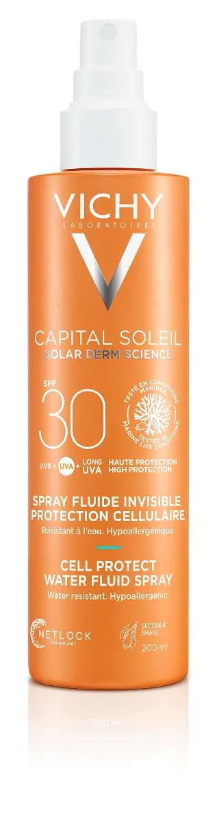 Fluid invizibil cu protectie solara SPF 30 pentru fata si corp Capital Soleil Cell Protect, 200ml, Vichy 