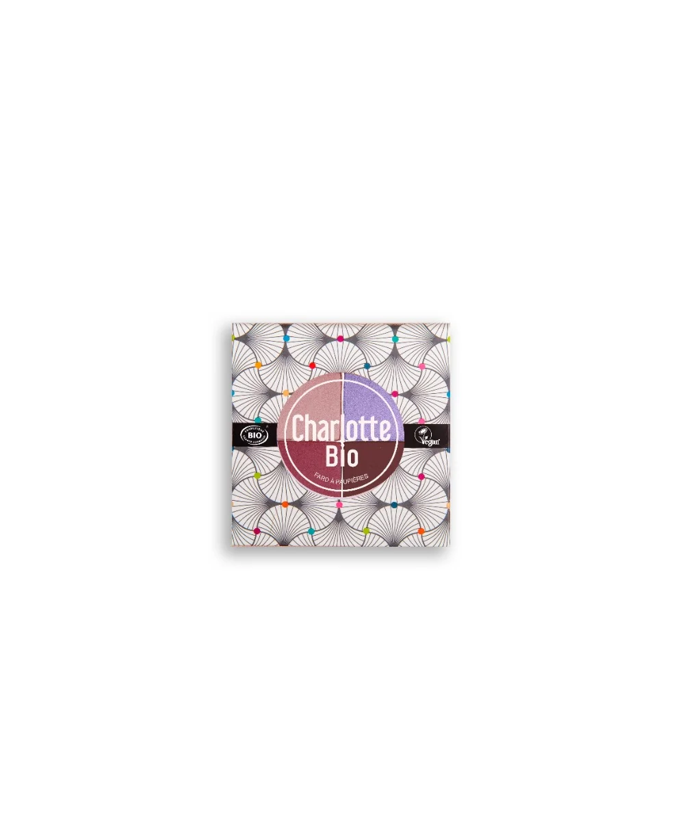 Fard bio pentru pleoape paleta in 4 culori cu Acid Hialuronic si Castravete Luxury, 5.6g, Charlotte Bio