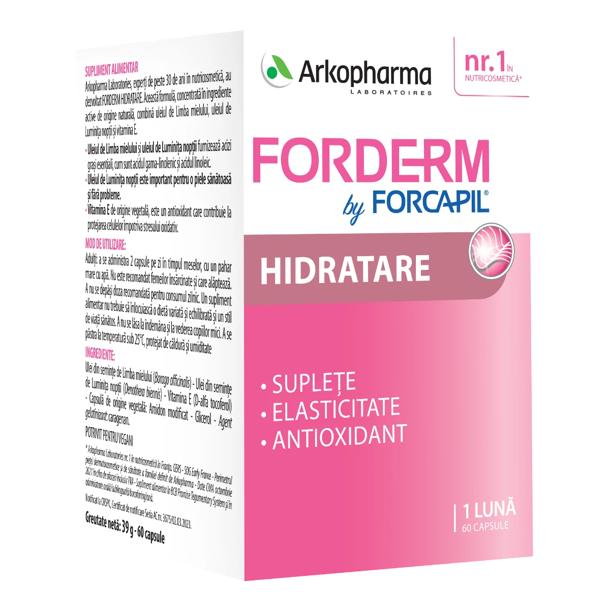 Forderm by Forcapil Hidratare, 60 capsule