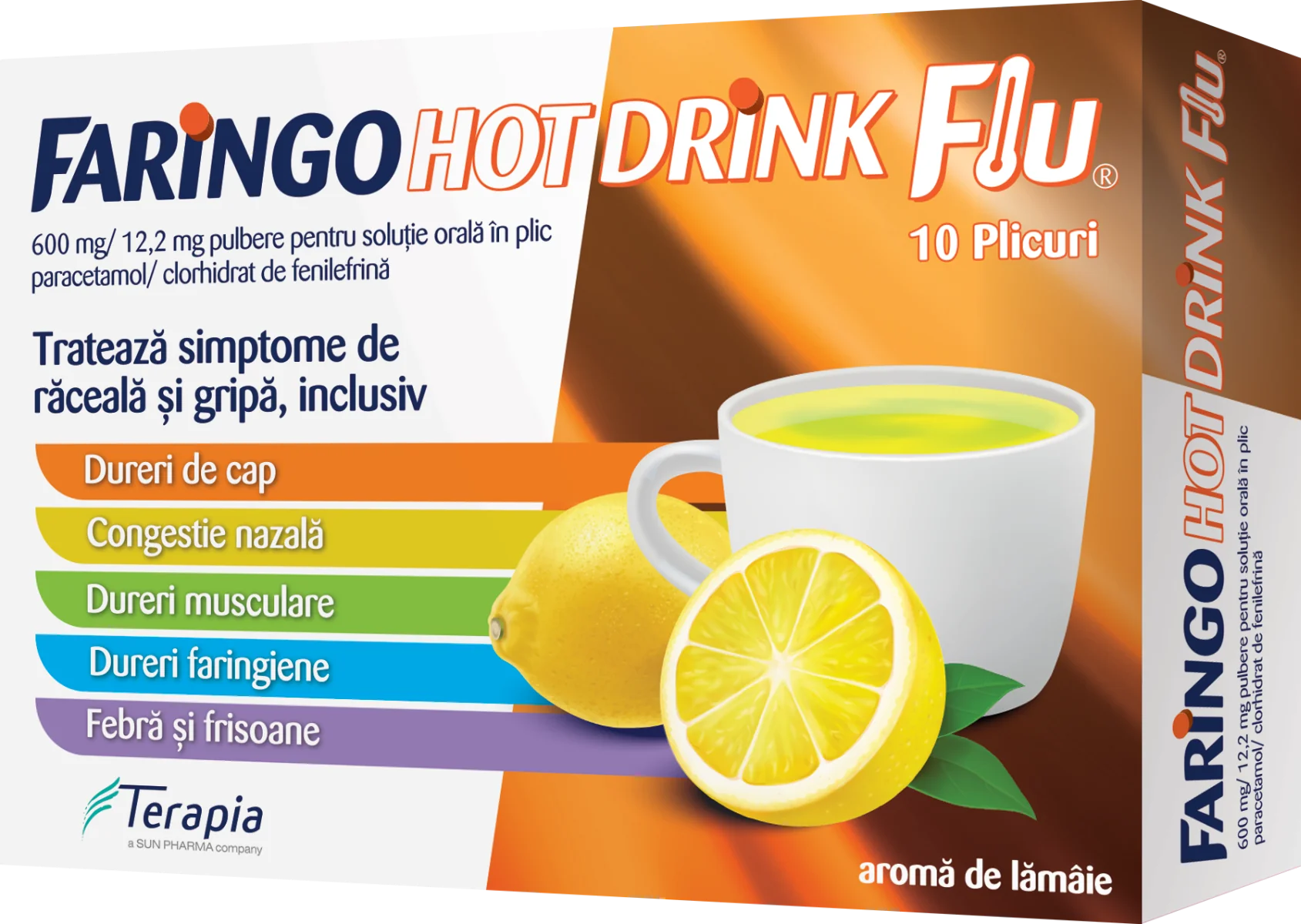 Faringo Hot Drink Flu paracetamol/ clorhidrat de fenilefrina 600 mg/ 12 ...