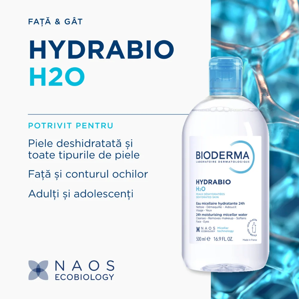 Apa micelara Hydrabio H2O, 500ml, Bioderma