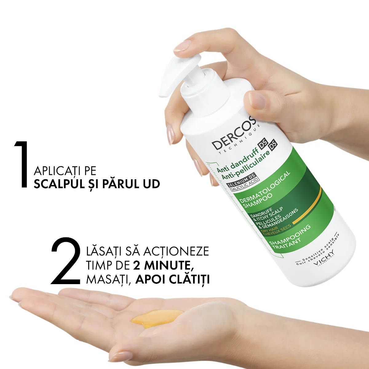 Sampon tratament anti-matreata uscata Dercos, 390ml, Vichy