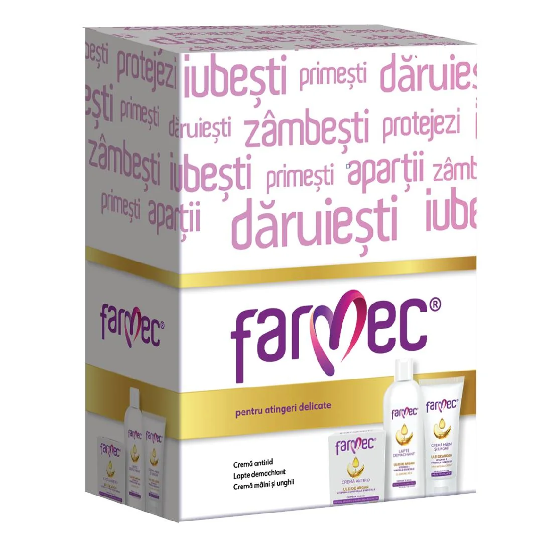 Pachet Crema de maini si unghii 100ml + Crema antirid 50ml + Lapte demachiant 150ml