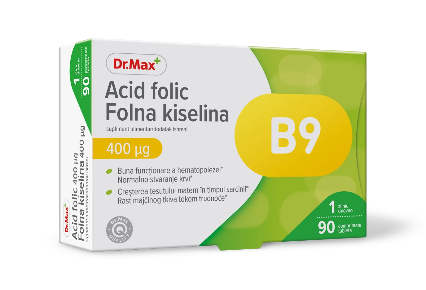 Dr. Max Acid folic 400 mcg, 90 comprimate filmate