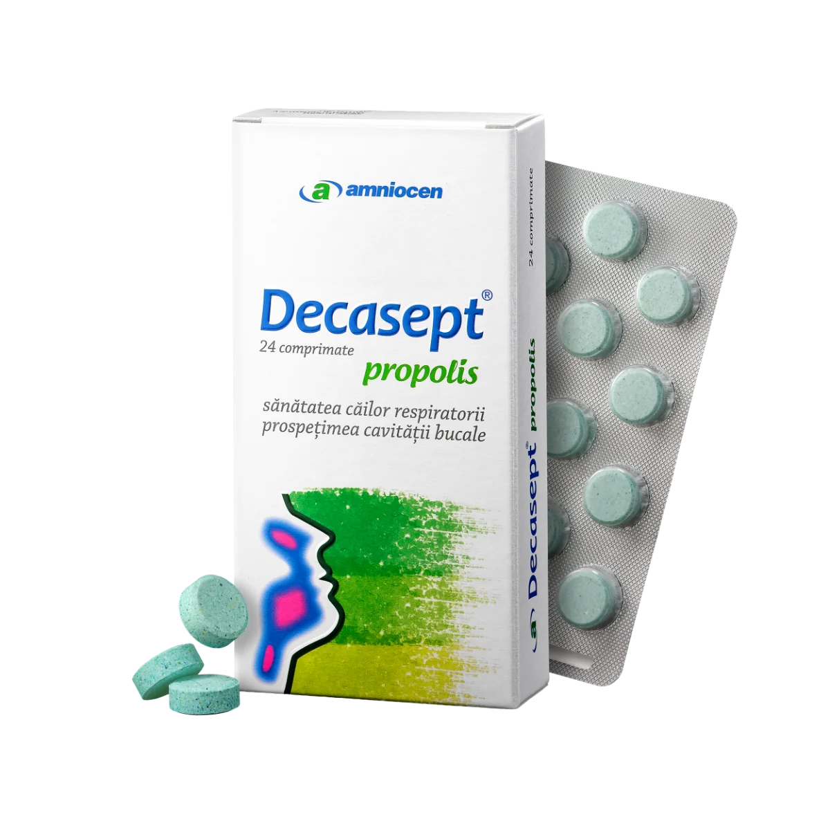 Decasept propolis, 24 comprimate, Amniocen