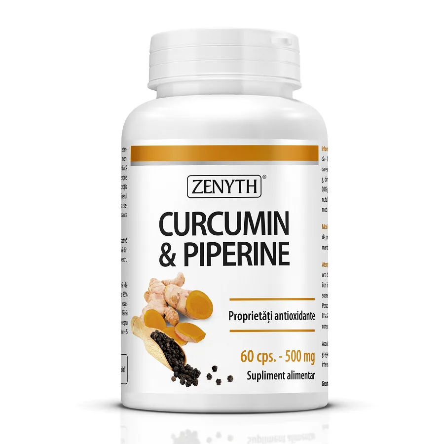 Curcumin si Piperine, 60 capsule, Zenyth